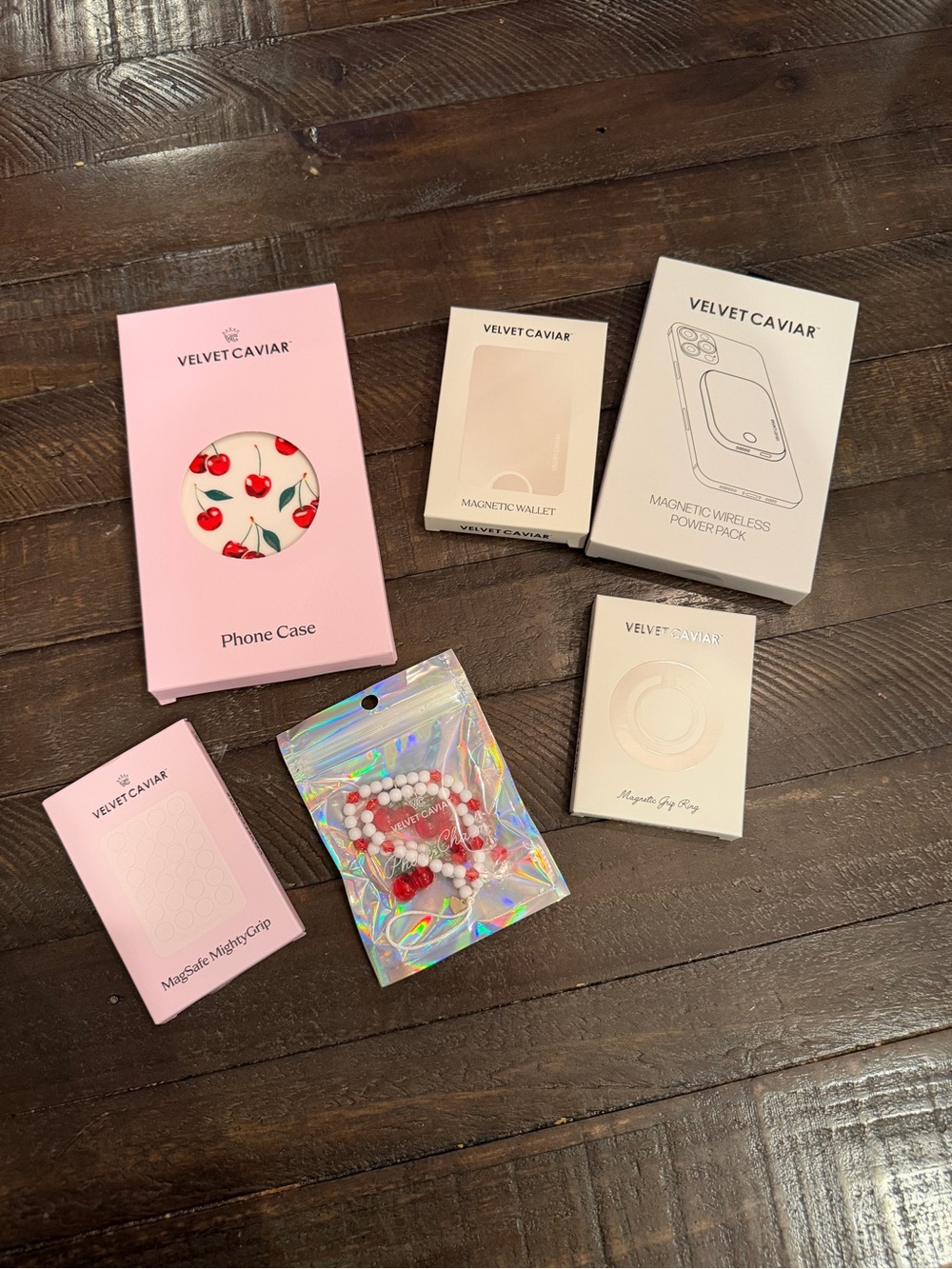 Velvet Caviar Pink Cherry Phone Case & Accessory Set